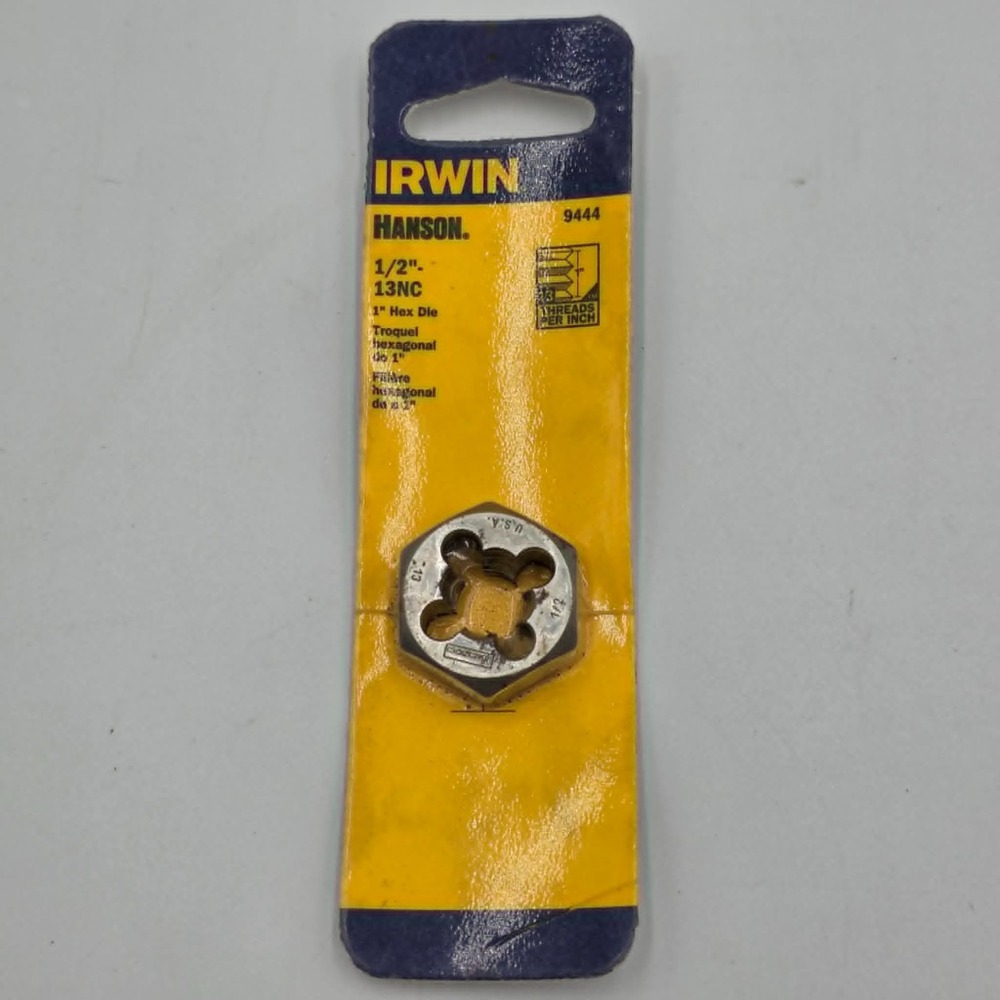 Irwin 9444 Hanson 1/2 In - 13NC Industrial High Carbon Steel SAE Hexagon Die